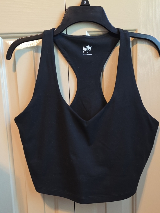 YITTY Tops - YITTY Black V-Neck Racerback Crop Tank